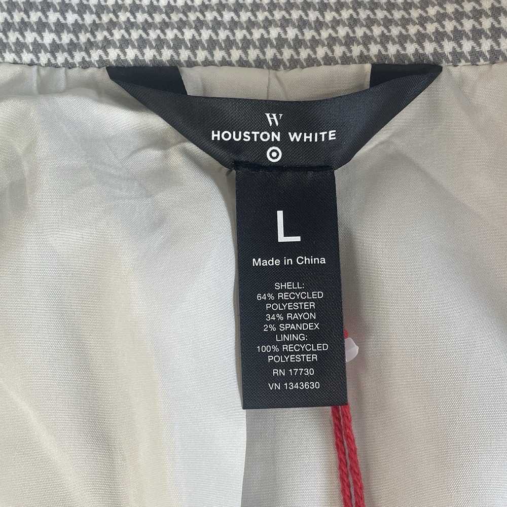 Houston White Grey Houndstooth Blazer Mens Large NWT Stretch Sport Coat - Picture 4 of 12